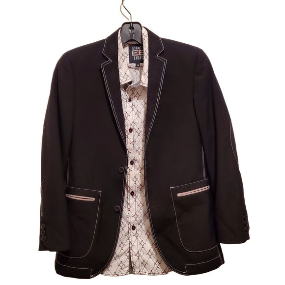 Boys Black James Morgan Blazer Sz 12 and Eighty Eight Long Sleeve Shirt Sz 14 - Picture 1 of 15